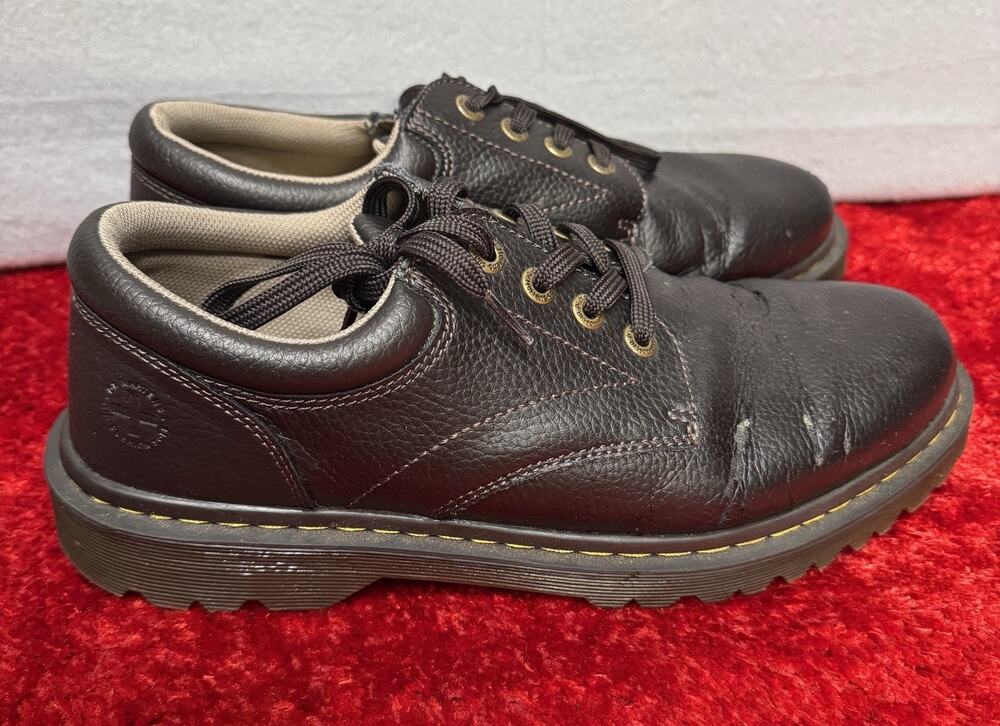 Dr Martens Ashfeld Oxfords Dark Brown Leather Pebbled Lace Up Shoes Mens US 12